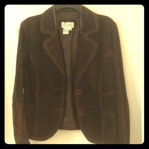 Chocolate brown suede short jacket